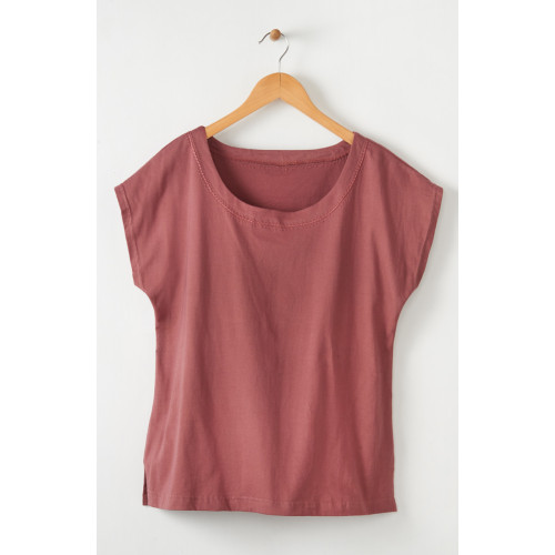 Tivisha Cotton Jersey Cap Sleeve Top - Sumac