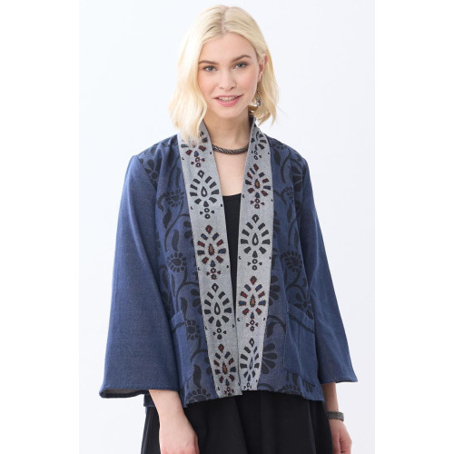 Recycled Yarn Manauli Swing Jacket - Dark denim