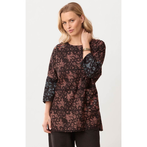 Tanisha Block Print 3/4-Sleeve Tunic - Ambrosia/Multi