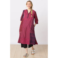 Shaily Deadstock Side-Slit Kaftan - Berry/Multi